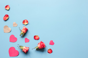 concept of Valentine's Day with heart background mock up