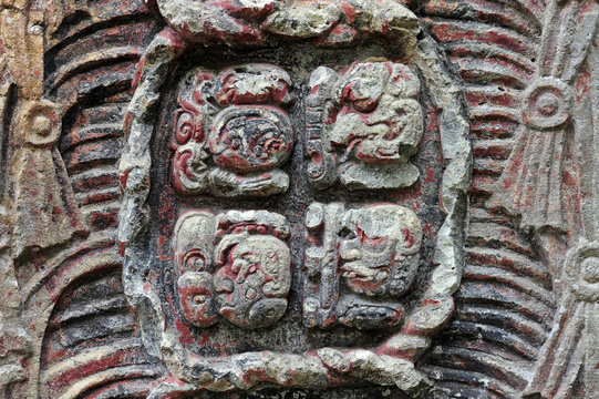 Skulptur der Maya-Indianer in Copan - Honduras Stock Photo | Adobe Stock