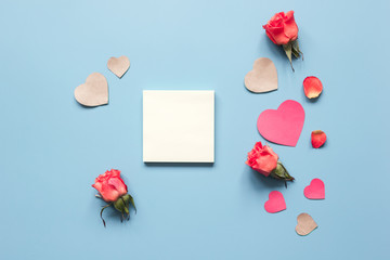 concept of Valentine's Day with heart background mock up