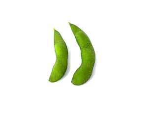 green soybeans isolated, white background