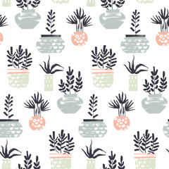 Plants in pots pattern