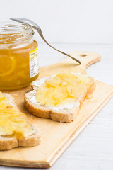 toast with orange marmalade