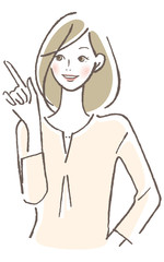 女性　指差し