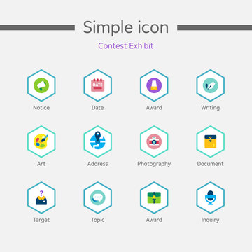 Contest Exhibit Simple Icon Set
