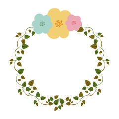 colorful ornament creepers with flowers vector illustration