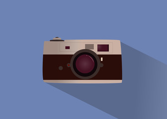 cámara vintage de rollo estilo flat design en fondo aislado