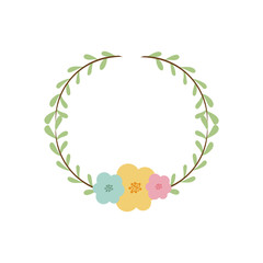 colorful decorative crown branch floral vector illustration