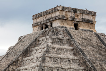 El Castillo, a.k.a the Temple of Kukulcan, a Mesoamerican step-pyramid at the center of the Chichen Itza archaeological site in Yucatan, Mexico, considered to be one of the New 7 Wonders of the World