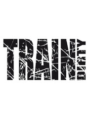 Black riss old scratch train dirty text logo stars cool stamp color weight lifting muscles strong dumbbell weight training design clean