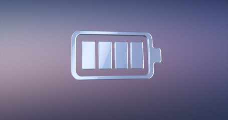 Battery Full Silver 3d Icon