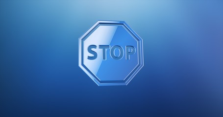 Stop Blue 3d Icon