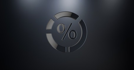 Pie Chart Black 3d Icon
