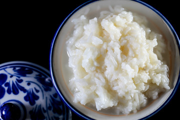 Sweetmeat consisting of fermented sticky rice, Kaomark thai trad