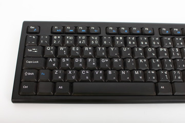 Wireless Keyboard black on a white background.
