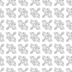 Oriental vector classic light silver pattern. Seamless abstract background with repeating elements. Orient background