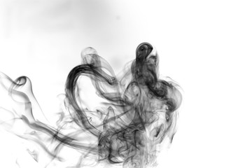 Toxic fumes movement on a white background..