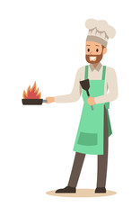 chef cooking in restaurant character design no.7