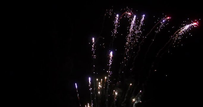 Sequence of Fireworks Exploding in Sky during Celebration
