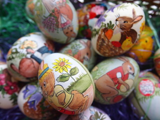 Fototapeta na wymiar handmade easter eggs