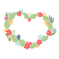 Heart shaped flower frame