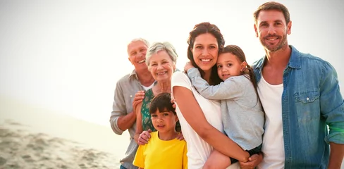 Foto op Aluminium Portrait of family at beach © vectorfusionart