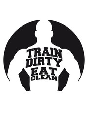 Round circle eat clean logo graffiti stamp drop cool design train dirty weight lifting punch color muscles strong weight weights exercise