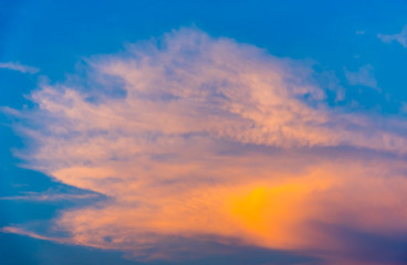 Naklejka na ściany i meble Nice clouds at sunset time
