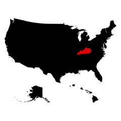 map of the U.S. state  Kentucky 