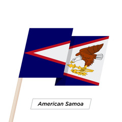 American Samoa Ribbon Waving Flag Isolated on White. Vector Illustration.