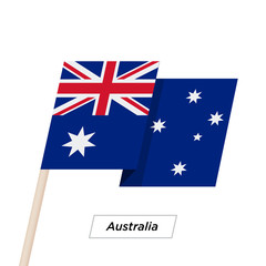 Australia Ribbon Waving Flag Isolated on White. Vector Illustration.
