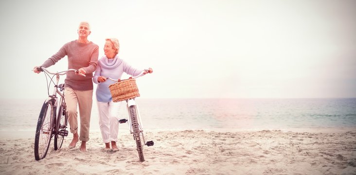 Senior couple with their bicycles