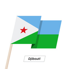 Djibouti Ribbon Waving Flag Isolated on White. Vector Illustration.