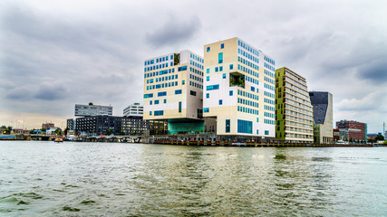 Public Building of the Palace of Justice viewed from the Harbor named Het IJ in Amsterdam