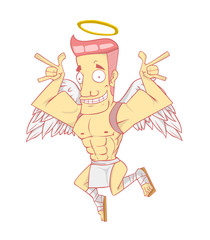 Cupid cartoon  vector and illustration. valentine day