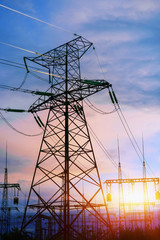 Electricity pylons and cable lines