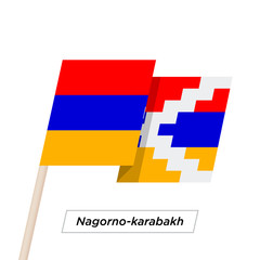 Nagorno-karabakh Sharp Ribbon Waving Flag Isolated on White. Vector Illustration.