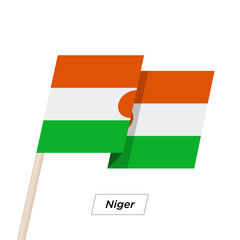Niger Ribbon Waving Flag Isolated on White. Vector Illustration.
