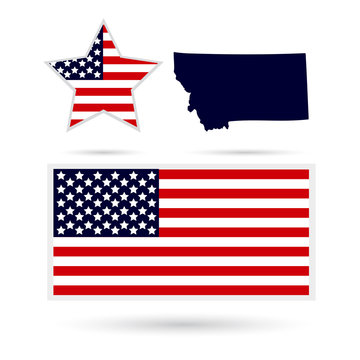 Map of the U.S. state of Montana on a white background. American
