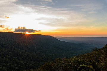 sunrise at the mountain in morning time