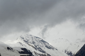 Fototapeta na wymiar Caucasus Mountains view in Gudauri, Georgia