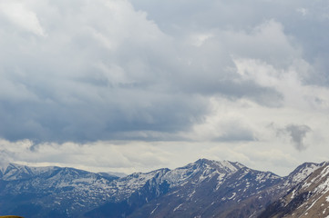 Fototapeta premium Caucasus Mountains view in Gudauri, Georgia