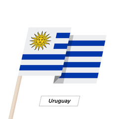 Uruguay Ribbon Waving Flag Isolated on White. Vector Illustration.
