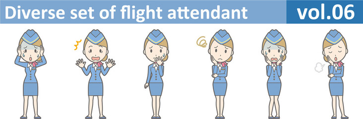 Diverse set of flight attendant, EPS10 vol.06