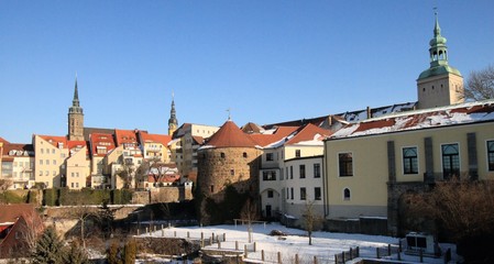 Bautzener Altstadt von der Friedensbrücke aus gesehen