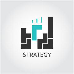 Fototapeta premium Icon of building blocks. Logic, analysis, strategy concept