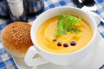 Bowl of pumpkin soup