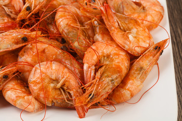 Boiled prawns