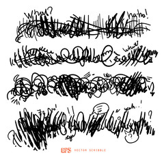 Scribble line design art elements. May use as brush