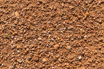 Soil texture, brown ground soil texture mixed with small rocks