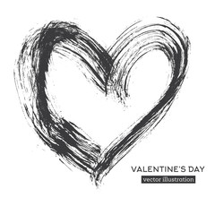 Hand Drawn Calligraphy Heart Isolated on White Background.
